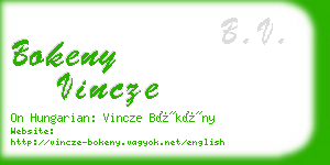 bokeny vincze business card